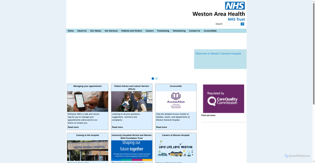 Security scan screenshot of https://www.waht.nhs.uk/