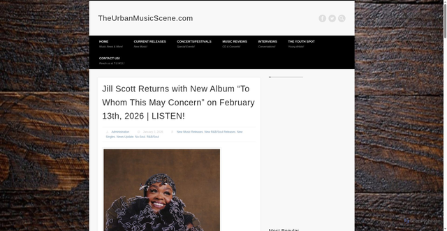 Security scan screenshot of https://news.theurbanmusicscene.com/2026/01/jill-scott-returns-with-new-album-to-whom-this-may-concern/