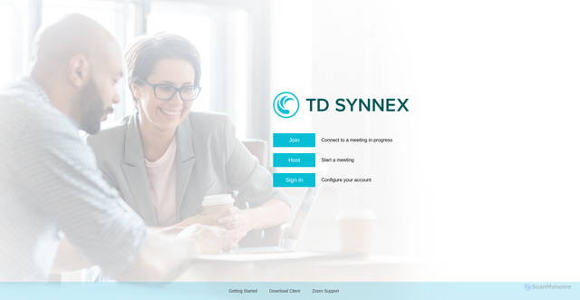 Security scan screenshot of https://tdsynnex.zoom.us