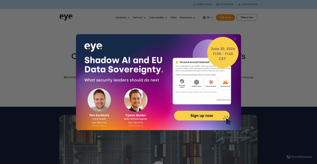 Security scan screenshot of https://eye.security