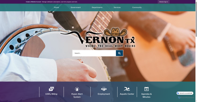 Security scan screenshot of https://vernontx.gov/