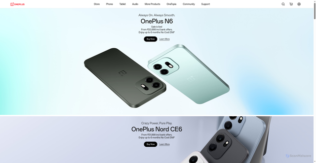 Security scan screenshot of https://www.oneplus.in