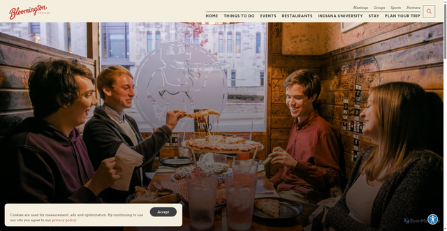 Security scan screenshot of https://www.visitbloomington.com/restaurants/pizza/