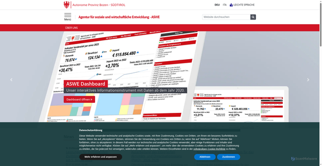 Security scan screenshot of https://asse.provincia.bz.it/