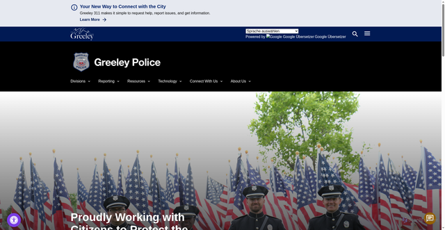 Security scan screenshot of https://greeleyco.gov/police/