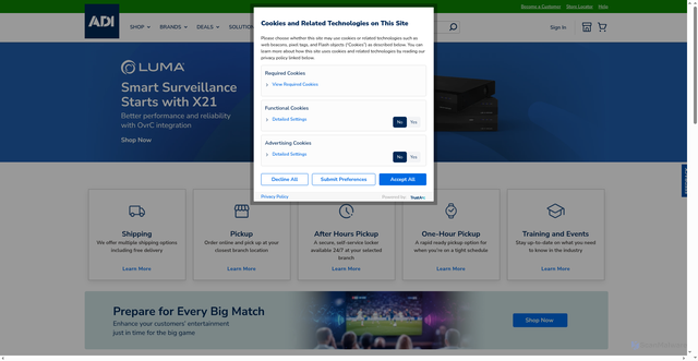 Security scan screenshot of https://www.adiglobaldistribution.us