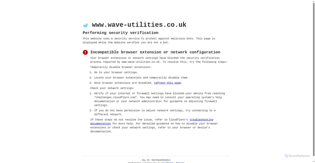 Security scan screenshot of https://www.wave-utilities.co.uk