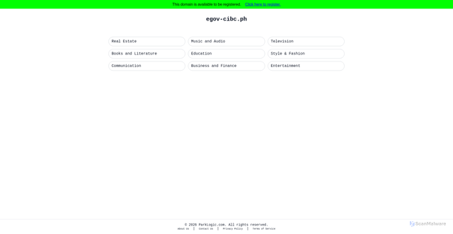Security scan screenshot of egov-cibc.ph