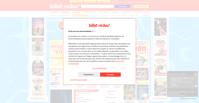 Security scan screenshot of https://www.billetreduc.com