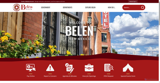 Security scan screenshot of https://www.belen-nm.gov/