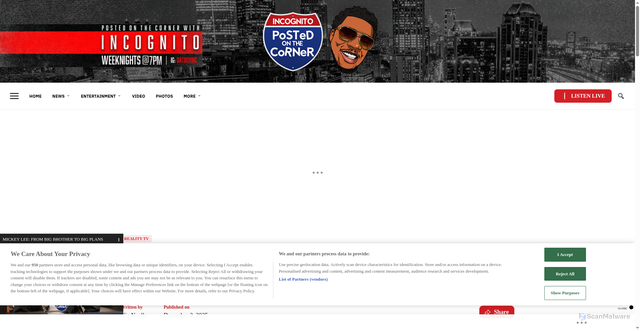 Security scan screenshot of https://blackamericaweb.com/2025/12/02/mickey-lee-from-big-brother-to-big-plans/