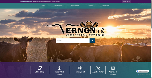 Security scan screenshot of https://vernontx.gov/