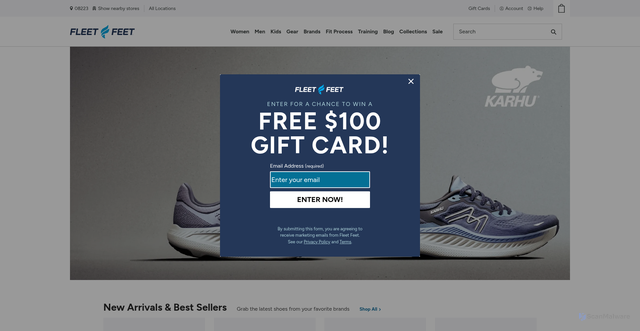 Security scan screenshot of https://store.fleetfeet.com