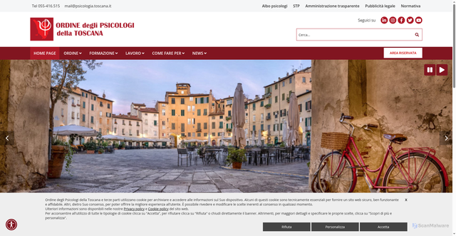 Security scan screenshot of https://www.ordinepsicologitoscana.it/