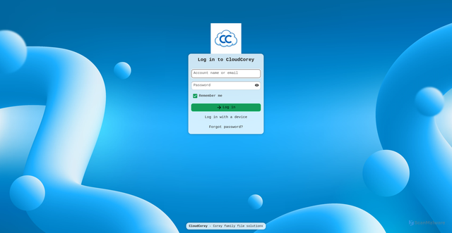 Security scan screenshot of https://cloudcorey.com/login