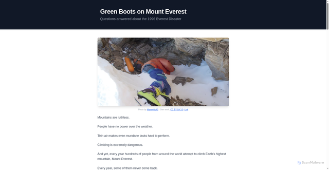 Security scan screenshot of https://www.thegreenboots.com/