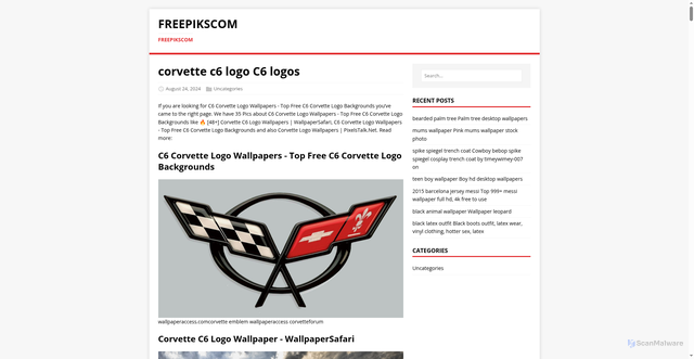 Security scan screenshot of https://freepikscom.pages.dev/post/corvette-c6-logo/