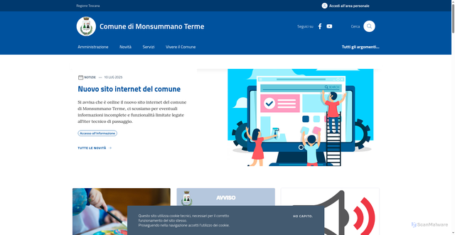 Security scan screenshot of https://www.comune.monsummano-terme.pt.it/