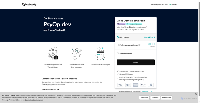 Security scan screenshot of https://psyop.dev/
