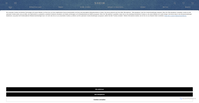 Security scan screenshot of https://m.shein.com