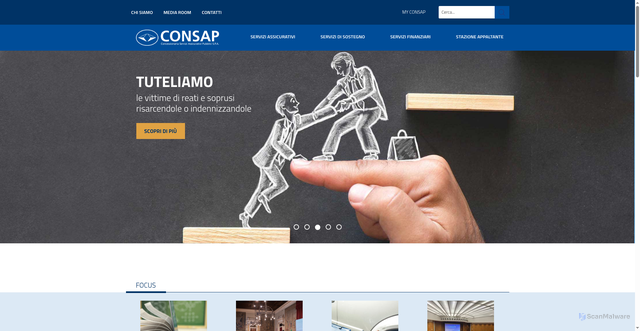 Security scan screenshot of https://www.consap.it/