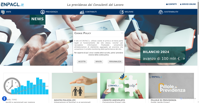 Security scan screenshot of https://www.enpacl.it/