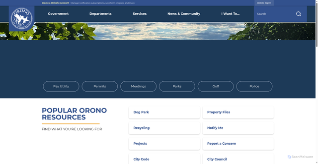 Security scan screenshot of https://oronomn.gov/