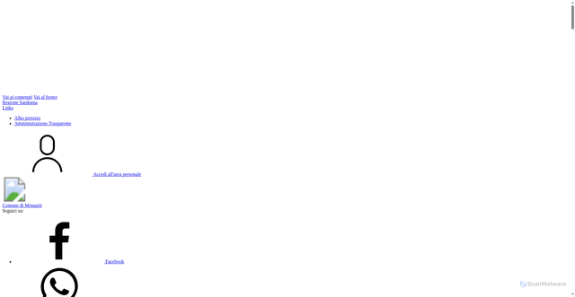 Security scan screenshot of https://www.comune.monastir.su.it/