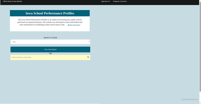 Security scan screenshot of https://www.iaschoolperformance.gov/