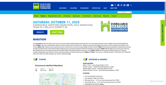 Security scan screenshot of https://www.hartfordmarathon.com/eversource-hartford-marathon/races/eversource-hartford-marathon/