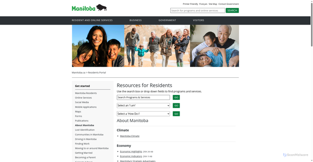 Security scan screenshot of https://residents.gov.mb.ca/aboutmb.html