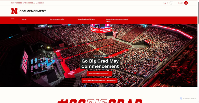 Security scan screenshot of https://commencement.unl.edu/