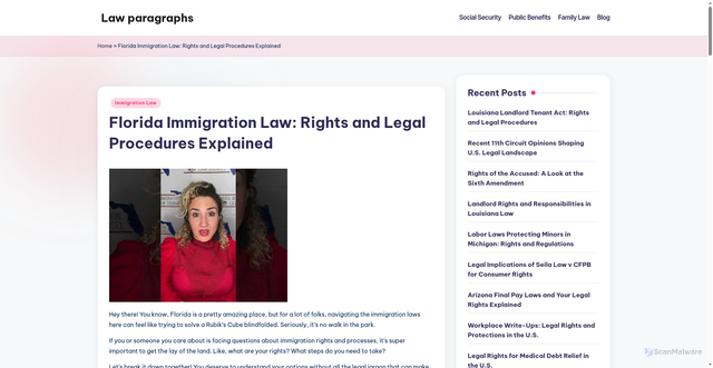 Security scan screenshot of https://lawparagraphs.com/florida-immigration-law/