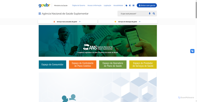 Security scan screenshot of https://www.ans.gov.br