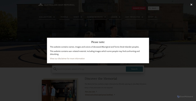 Security scan screenshot of https://www.awm.gov.au/