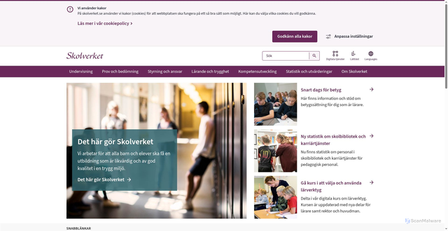 Security scan screenshot of https://www.skolverket.se