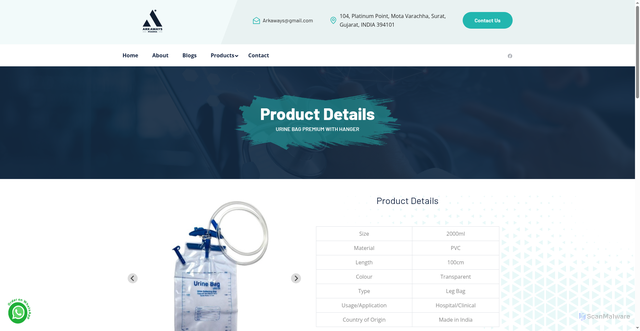 Security scan screenshot of https://client-arkaways.pages.dev/product/urine-bag-premium-with-hanger
