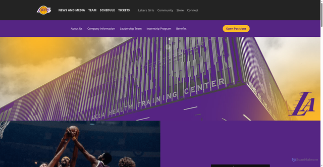 Security scan screenshot of https://sites.teamworkonline.com/los-angeles-lakers/