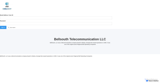 Security scan screenshot of https://bellsouth-att-siging-219c14.webflow.io/