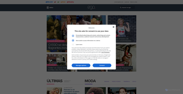 Security scan screenshot of https://ego.globo.com