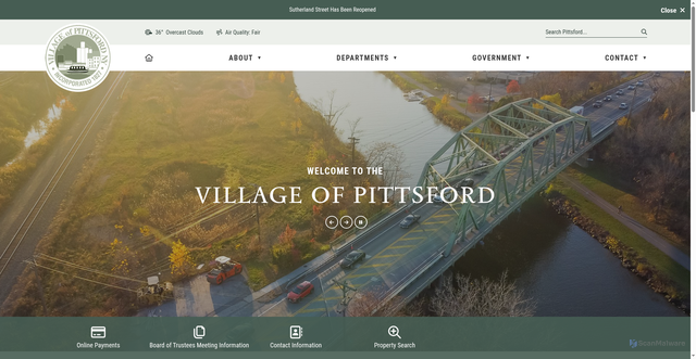 Security scan screenshot of https://villageofpittsfordny.gov/
