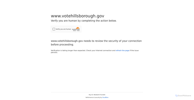 Security scan screenshot of https://www.votehillsborough.gov/