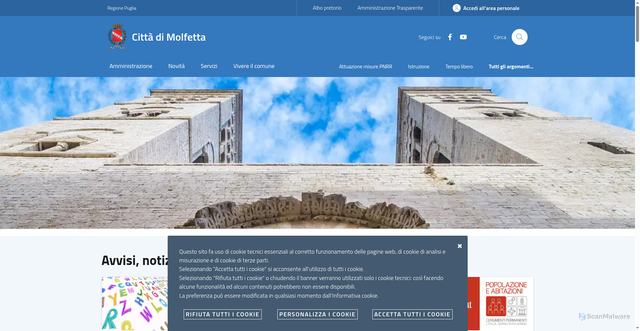 Security scan screenshot of https://www.comune.molfetta.ba.it/