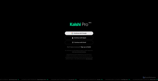 Security scan screenshot of https://pro.kalshi.com/