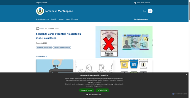 Security scan screenshot of https://www.comune.montappone.fm.it