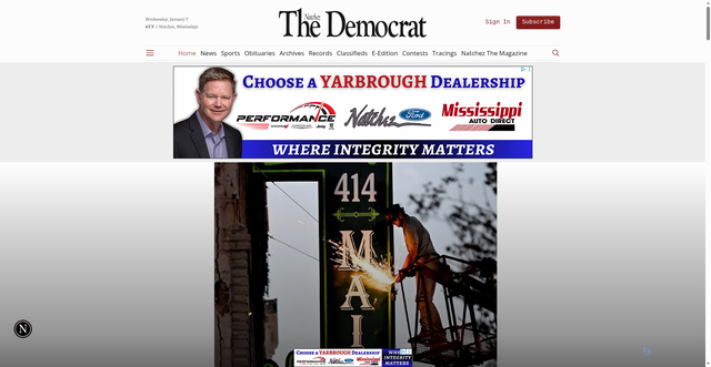 Security scan screenshot of https://www.natchezdemocrat.com