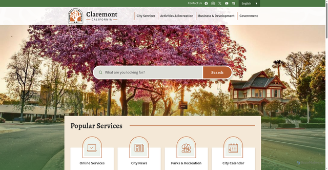 Security scan screenshot of https://www.claremontca.gov/