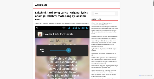 Security scan screenshot of https://imarima.pages.dev/posts/lakshmi-aarti-song-lyrics/