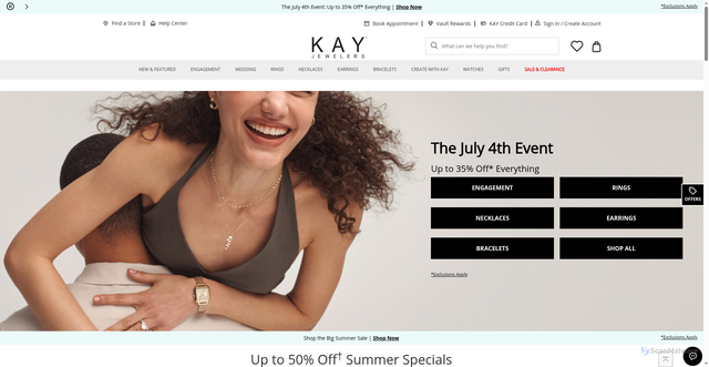 Security scan screenshot of https://www.kay.com