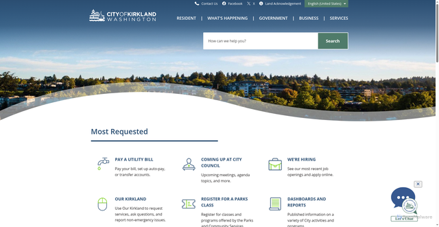 Security scan screenshot of https://www.kirklandwa.gov/